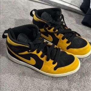 Kids Black and Yellow Sneakers